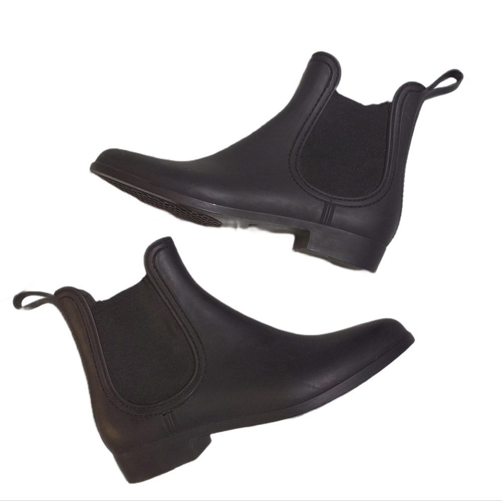 Jeffrey Campbell Havana Black Rain Boots Women's Rubber Winter Ankle Boot Sz 7